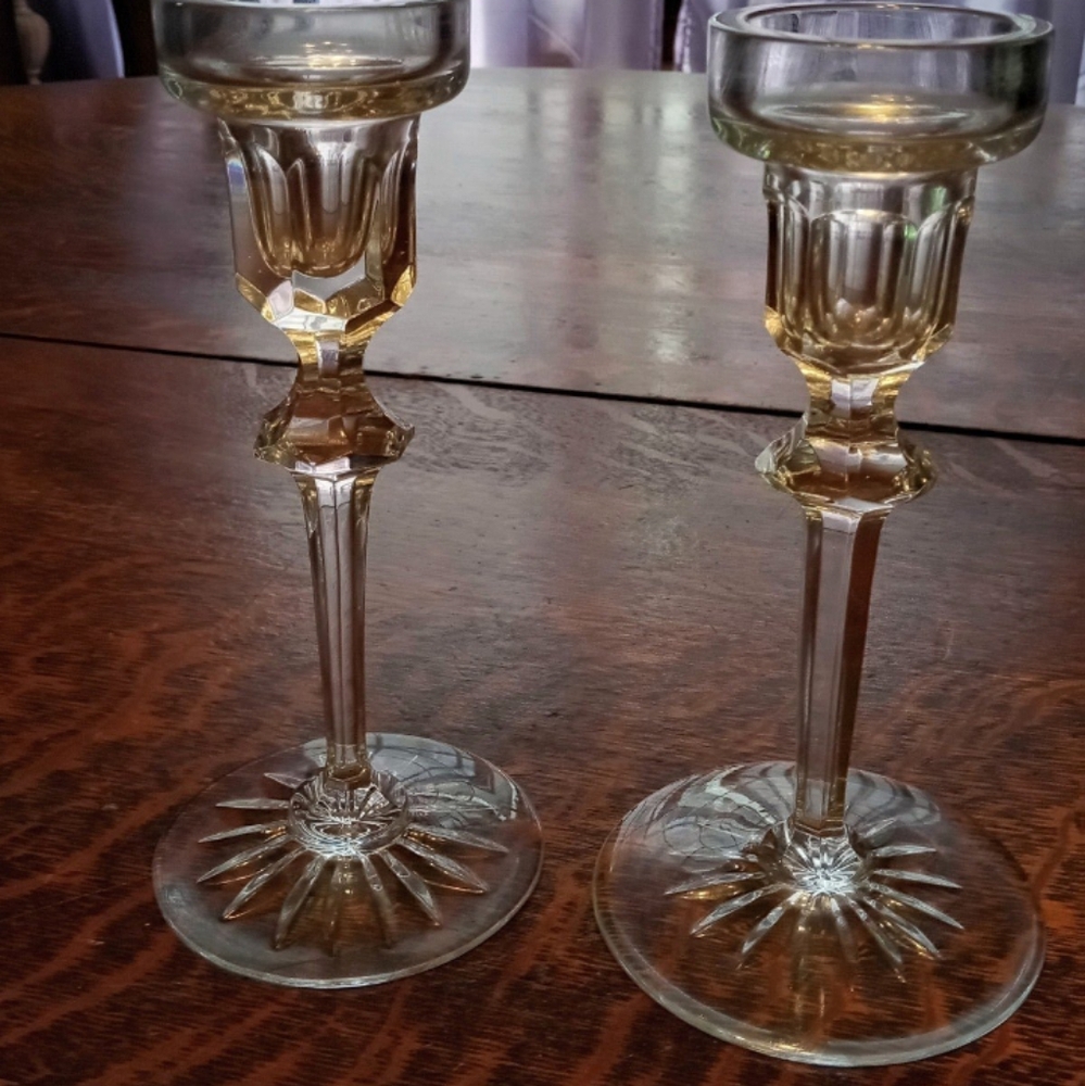 Rogaska Crystal Candle Holders -Set of 2